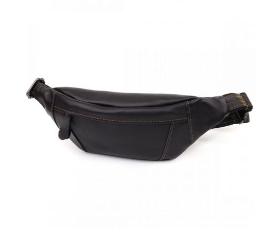 Купить Мужская сумка-бананка из натуральной гладкой кожи Shvigel 23125 Черный, фото , характеристики, отзывы