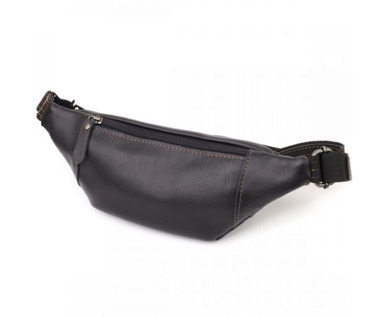 Купить Мужская сумка-бананка из натуральной гладкой кожи Shvigel 23125 Черный, фото , изображение 2, характеристики, отзывы