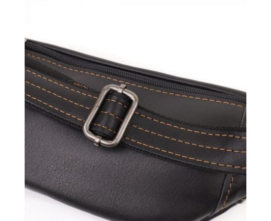 Купить Мужская сумка-бананка из натуральной гладкой кожи Shvigel 23125 Черный, фото , изображение 5, характеристики, отзывы