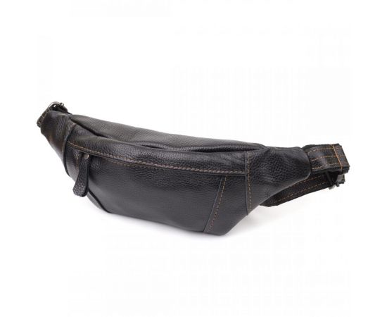 Купить Привлекательная сумка-бананка для мужчин из натуральной зернистой кожи Shvigel 23127 Черный, фото , характеристики, отзывы