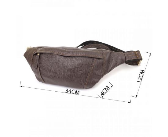 Купить Модная сумка-бананка для мужчин из натуральной зернистой кожи Shvigel 23128 Коричневый, фото , изображение 3, характеристики, отзывы