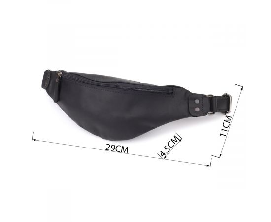 Купить Мужская бананка из натуральной винтажной кожи Shvigel 23129 Черный, фото , изображение 3, характеристики, отзывы