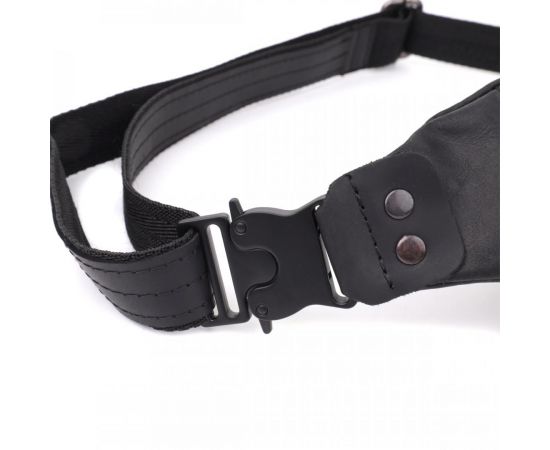 Купить Мужская бананка из натуральной винтажной кожи Shvigel 23129 Черный, фото , изображение 6, характеристики, отзывы