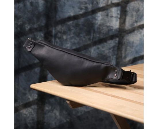 Купить Мужская бананка из натуральной винтажной кожи Shvigel 23129 Черный, фото , изображение 9, характеристики, отзывы