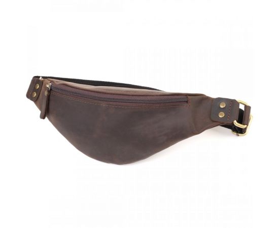 Купить Мужская стильная бананка из натуральной винтажной кожи Shvigel 23130 Коричневый, фото , характеристики, отзывы