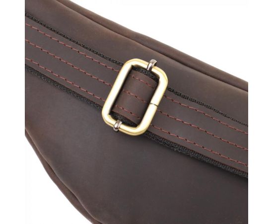 Купить Мужская стильная бананка из натуральной винтажной кожи Shvigel 23130 Коричневый, фото , изображение 5, характеристики, отзывы