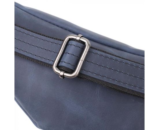 Купить Мужская удобная бананка из натуральной винтажной кожи Shvigel 23132 Синий, фото , изображение 5, характеристики, отзывы