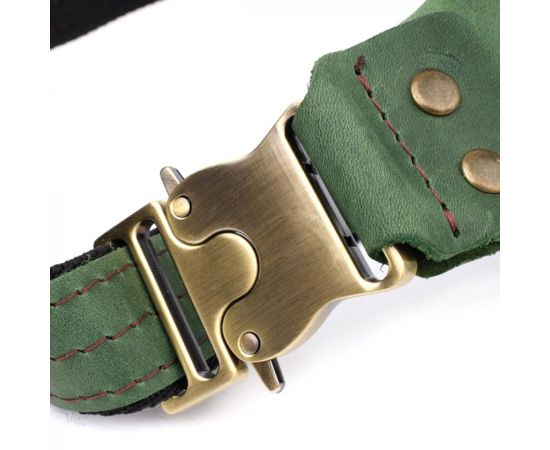 Купить Вместительная бананка для мужчин из натуральной винтажной кожи Shvigel 23133 Зеленый, фото , изображение 6, характеристики, отзывы