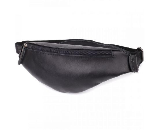 Купить Сумка бананка для мужчин из гладкой натуральной кожи Shvigel 23134 Черный, фото , характеристики, отзывы