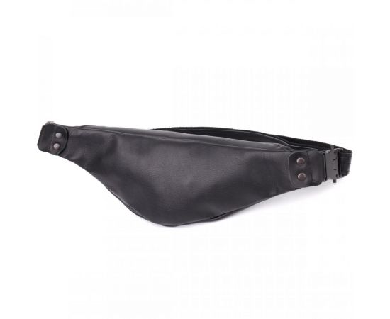 Купить Сумка бананка для мужчин из гладкой натуральной кожи Shvigel 23134 Черный, фото , изображение 2, характеристики, отзывы