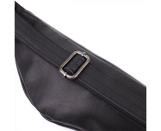 Купить Сумка бананка для мужчин из гладкой натуральной кожи Shvigel 23134 Черный, фото , изображение 5, характеристики, отзывы