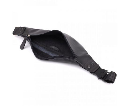 Купить Сумка бананка для мужчин из гладкой натуральной кожи Shvigel 23134 Черный, фото , изображение 7, характеристики, отзывы