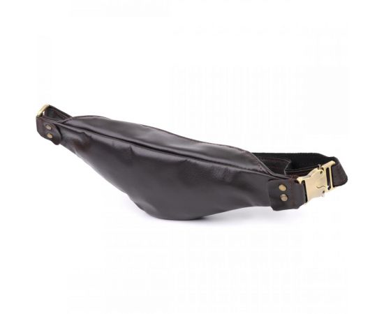 Купить Бананка для мужчин из гладкой натуральной кожи Shvigel 23135 Коричневый, фото , изображение 2, характеристики, отзывы