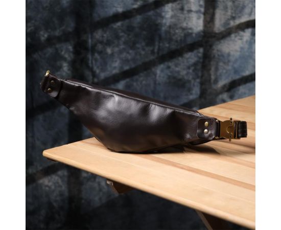 Купить Бананка для мужчин из гладкой натуральной кожи Shvigel 23135 Коричневый, фото , изображение 11, характеристики, отзывы