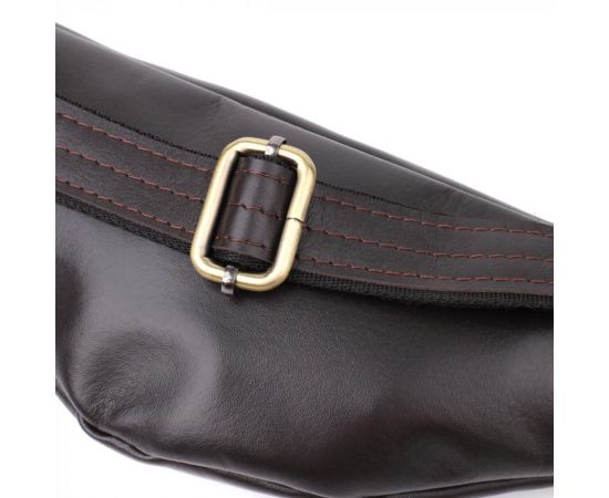 Купить Бананка для мужчин из гладкой натуральной кожи Shvigel 23135 Коричневый, фото , изображение 5, характеристики, отзывы