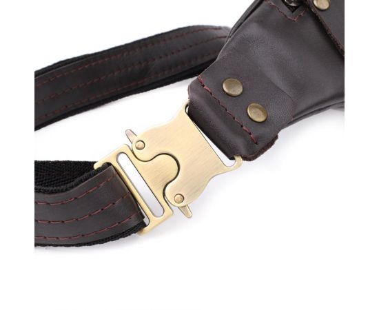 Купить Бананка для мужчин из гладкой натуральной кожи Shvigel 23135 Коричневый, фото , изображение 6, характеристики, отзывы