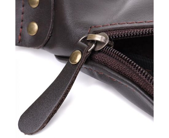 Купить Бананка для мужчин из гладкой натуральной кожи Shvigel 23135 Коричневый, фото , изображение 7, характеристики, отзывы