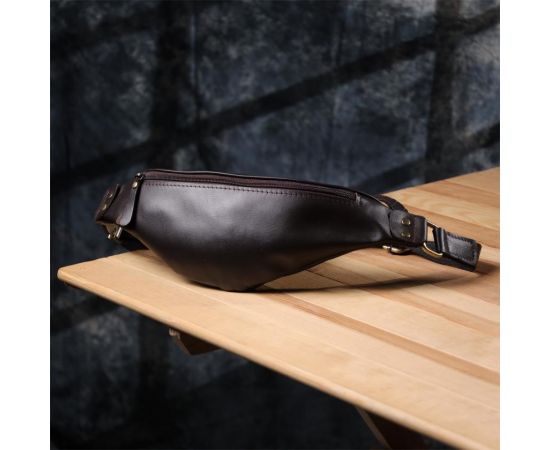 Купить Бананка для мужчин из гладкой натуральной кожи Shvigel 23135 Коричневый, фото , изображение 9, характеристики, отзывы