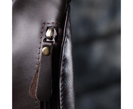 Купить Бананка для мужчин из гладкой натуральной кожи Shvigel 23135 Коричневый, фото , изображение 10, характеристики, отзывы