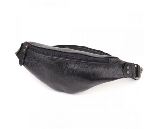 Купить Удобная сумка бананка для мужчин из зернистой натуральной кожи Shvigel 23136 Черный, фото , характеристики, отзывы