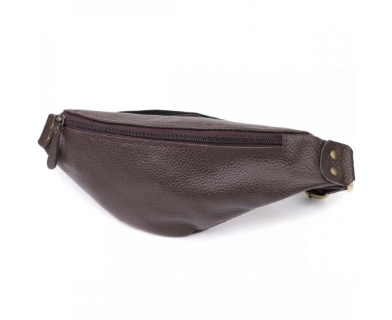 Купить Модная сумка бананка для мужчин из зернистой натуральной кожи Shvigel 23137 Коричневый, фото , характеристики, отзывы