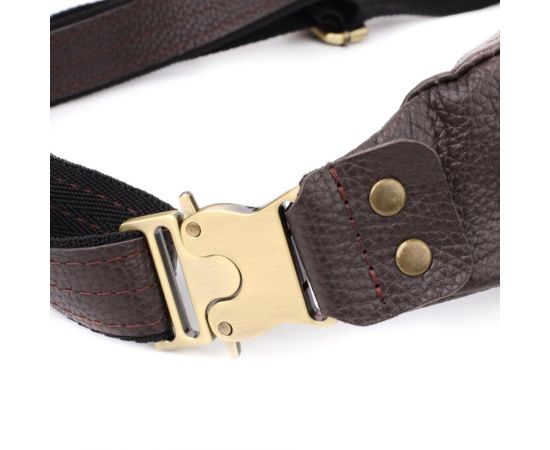 Купить Модная сумка бананка для мужчин из зернистой натуральной кожи Shvigel 23137 Коричневый, фото , изображение 6, характеристики, отзывы