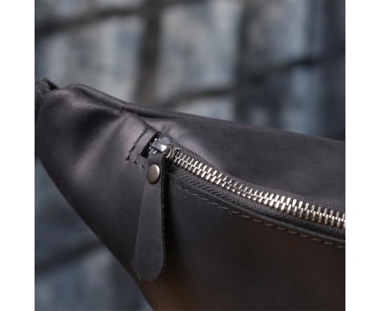 Купить Надежная сумка бананка для мужчин из винтажной натуральной кожи Shvigel 23138 Черный, фото , изображение 11, характеристики, отзывы