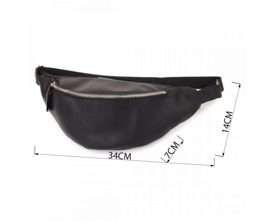 Купить Надежная сумка бананка для мужчин из винтажной натуральной кожи Shvigel 23138 Черный, фото , изображение 3, характеристики, отзывы