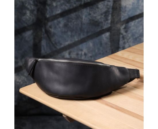 Купить Надежная сумка бананка для мужчин из винтажной натуральной кожи Shvigel 23138 Черный, фото , изображение 9, характеристики, отзывы