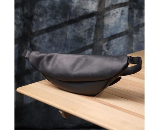 Купить Надежная сумка бананка для мужчин из винтажной натуральной кожи Shvigel 23138 Черный, фото , изображение 10, характеристики, отзывы