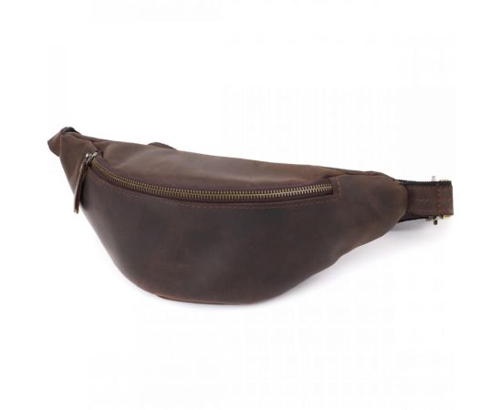 Купить Добротная сумка бананка для мужчин из винтажной натуральной кожи Shvigel 23139 Коричневый, фото , характеристики, отзывы