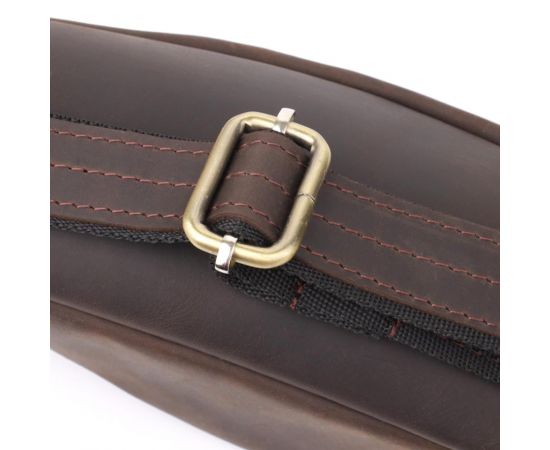 Купить Добротная сумка бананка для мужчин из винтажной натуральной кожи Shvigel 23139 Коричневый, фото , изображение 5, характеристики, отзывы