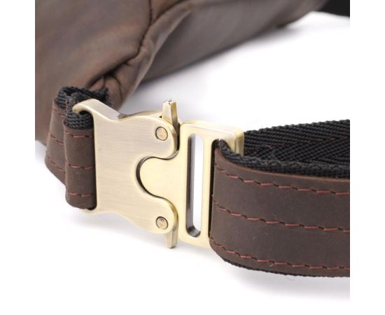 Купить Добротная сумка бананка для мужчин из винтажной натуральной кожи Shvigel 23139 Коричневый, фото , изображение 6, характеристики, отзывы