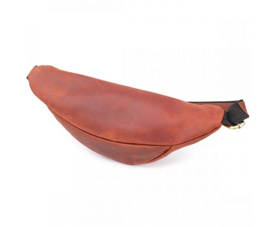 Купить Бананка для мужчин отменного качества из винтажной натуральной кожи Shvigel 23140 Рыжий, фото , изображение 2, характеристики, отзывы