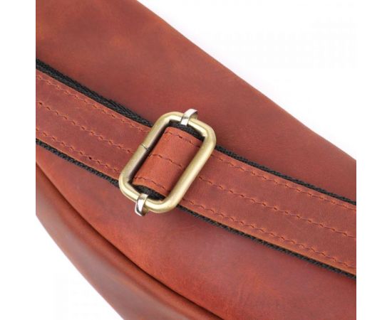 Купить Бананка для мужчин отменного качества из винтажной натуральной кожи Shvigel 23140 Рыжий, фото , изображение 5, характеристики, отзывы