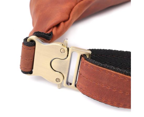 Купить Бананка для мужчин отменного качества из винтажной натуральной кожи Shvigel 23140 Рыжий, фото , изображение 6, характеристики, отзывы