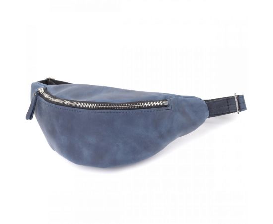 Купить Мужская бананка отменного качества из винтажной натуральной кожи Shvigel 23141 Синий, фото , характеристики, отзывы