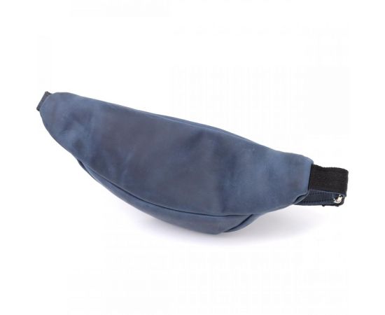 Купить Мужская бананка отменного качества из винтажной натуральной кожи Shvigel 23141 Синий, фото , изображение 2, характеристики, отзывы