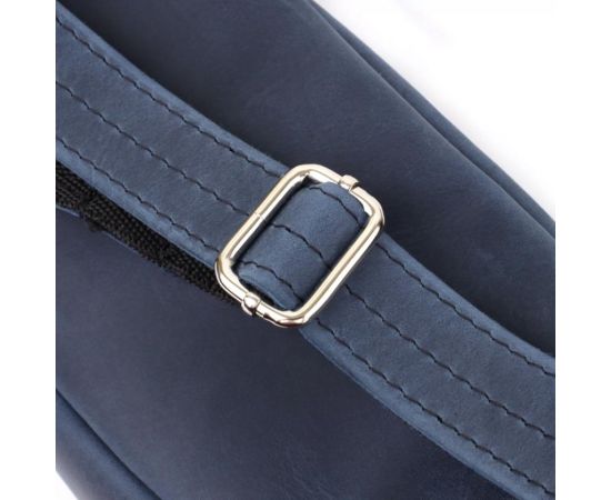 Купить Мужская бананка отменного качества из винтажной натуральной кожи Shvigel 23141 Синий, фото , изображение 5, характеристики, отзывы