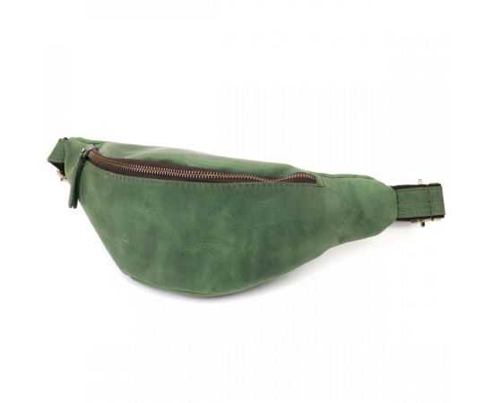 Купить Стильная мужская бананка отменного качества из винтажной натуральной кожи Shvigel 23142 Зеленый, фото , характеристики, отзывы