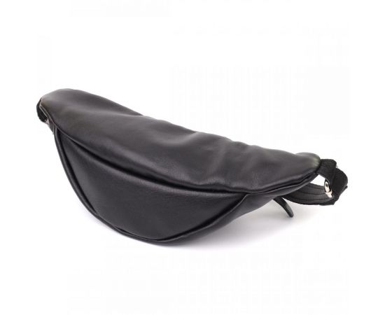 Придбати Удобная мужская бананка отменного качества из гладкой натуральной кожи Shvigel 23143 Черный, image , зображення 2, характеристики, відгуки