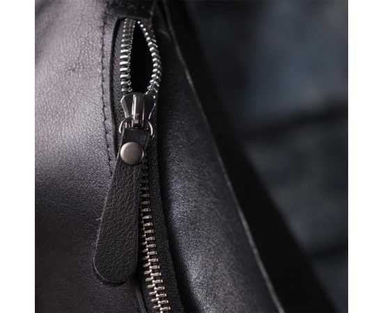 Придбати Удобная мужская бананка отменного качества из гладкой натуральной кожи Shvigel 23143 Черный, image , зображення 11, характеристики, відгуки