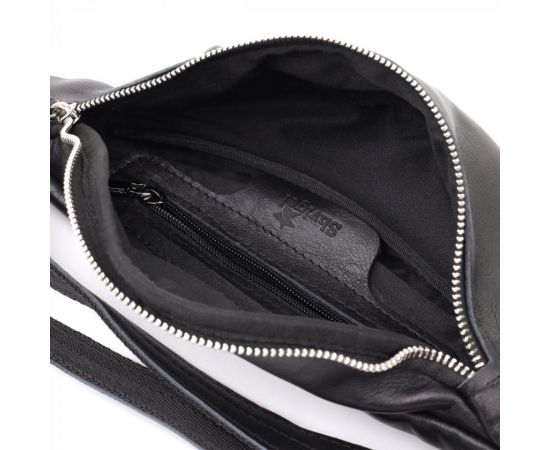 Придбати Удобная мужская бананка отменного качества из гладкой натуральной кожи Shvigel 23143 Черный, image , зображення 7, характеристики, відгуки