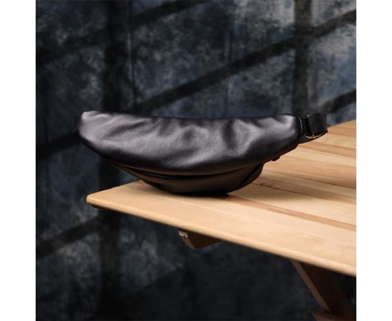 Придбати Удобная мужская бананка отменного качества из гладкой натуральной кожи Shvigel 23143 Черный, image , зображення 10, характеристики, відгуки