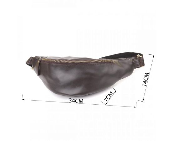 Купить Сумка бананка отменного качества из гладкой натуральной кожи Shvigel 23144 Коричневый, фото , изображение 3, характеристики, отзывы