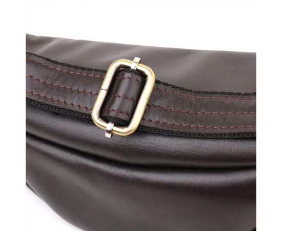 Купить Сумка бананка отменного качества из гладкой натуральной кожи Shvigel 23144 Коричневый, фото , изображение 5, характеристики, отзывы