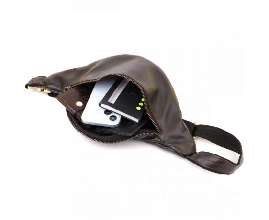 Купить Сумка бананка отменного качества из гладкой натуральной кожи Shvigel 23144 Коричневый, фото , изображение 8, характеристики, отзывы