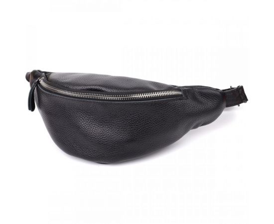 Купить Отменная сумка бананка из зернистой натуральной кожи Shvigel 23145 Черный, фото , характеристики, отзывы