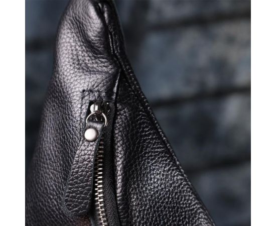 Купить Отменная сумка бананка из зернистой натуральной кожи Shvigel 23145 Черный, фото , изображение 11, характеристики, отзывы