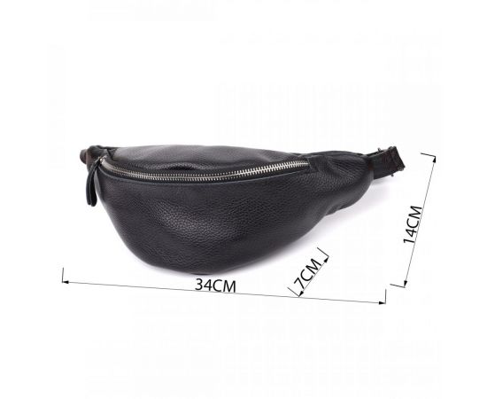 Купить Отменная сумка бананка из зернистой натуральной кожи Shvigel 23145 Черный, фото , изображение 3, характеристики, отзывы